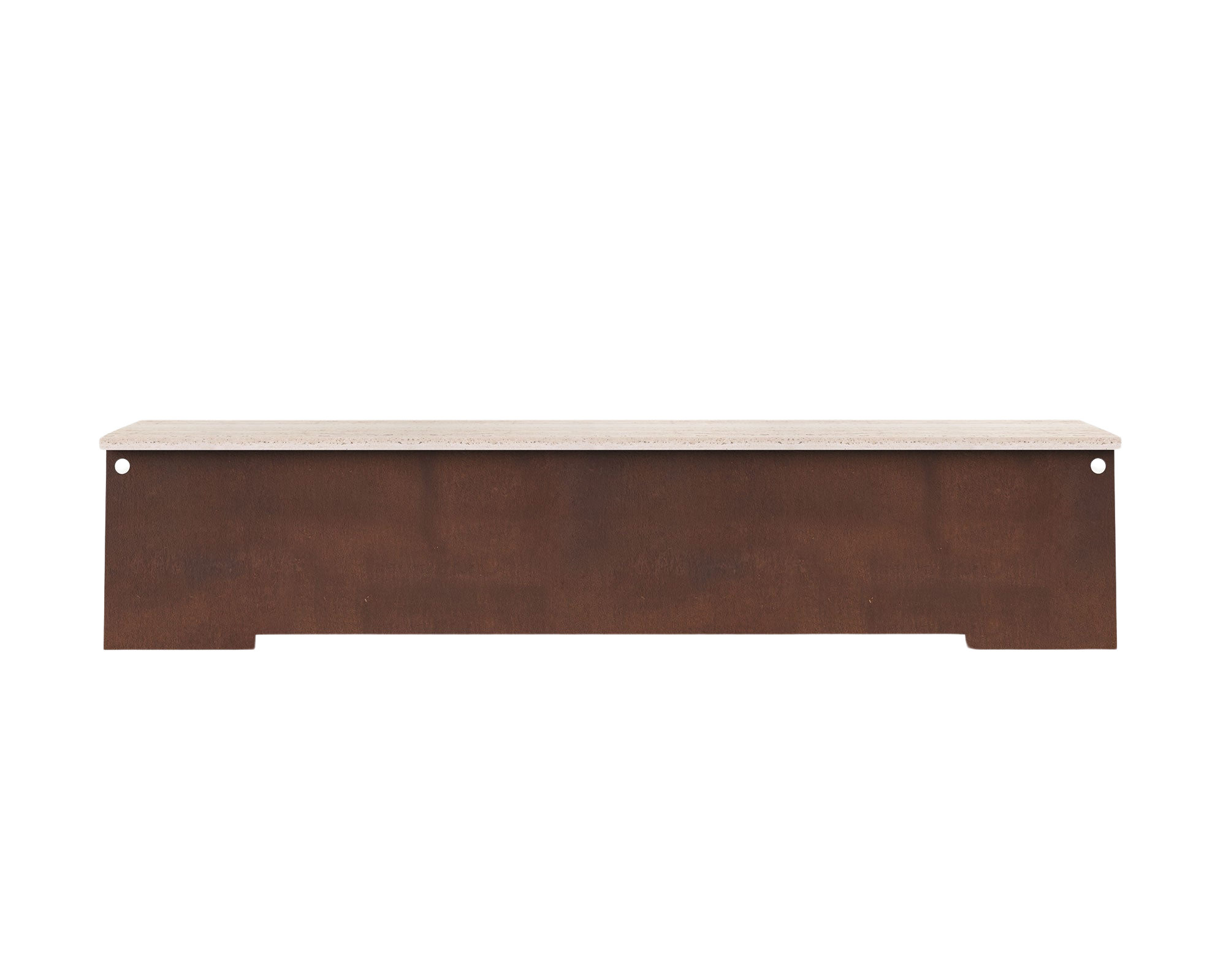 FRAMA - 64 Bench | Corten Steel / Travertine FRAMA
