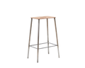 FRAMA - Adam Stool | Raw Steel / Natural Leather | H65