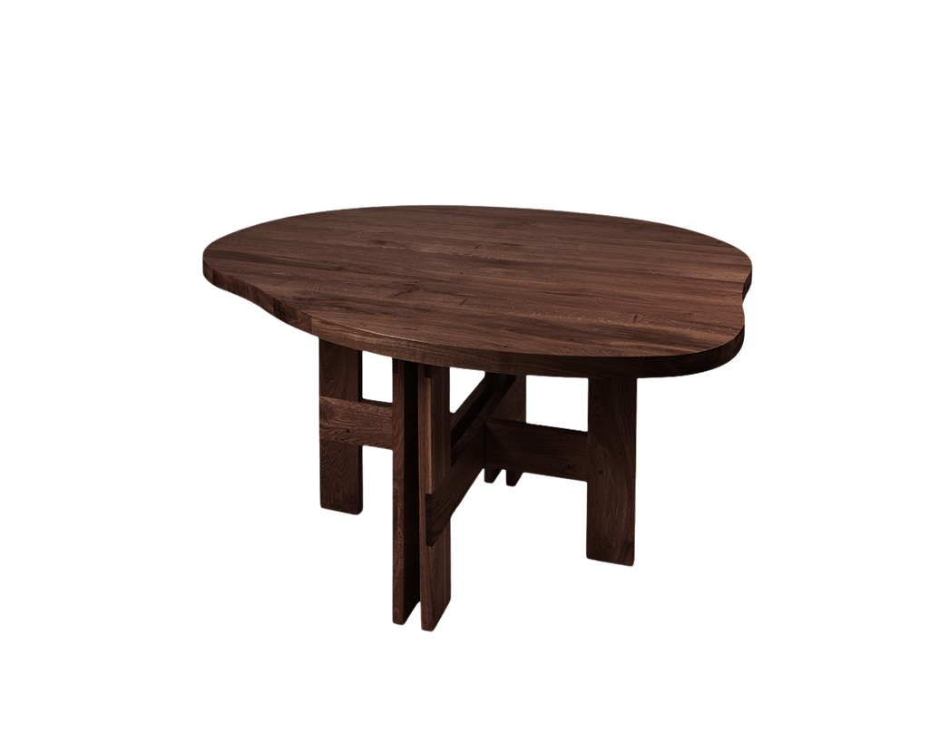 FRAMA - Farmhouse Trestle Table | Dark Oak | Pond