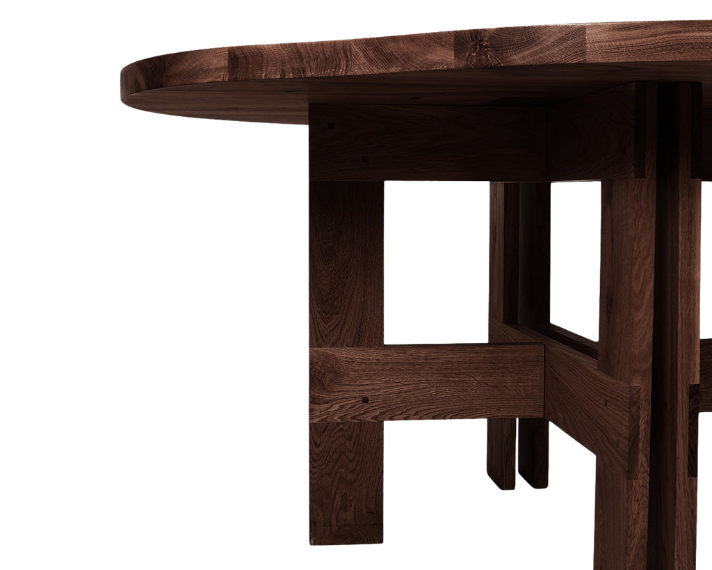 FRAMA - Farmhouse Trestle Table | Dark Oak | Pond