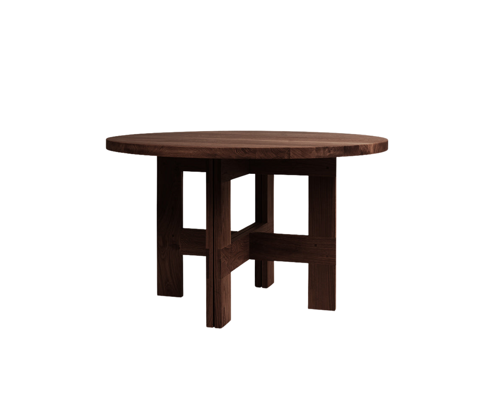 FRAMA - Farmhouse Trestle Table | Dark Oak | 120 Ø Round Frama