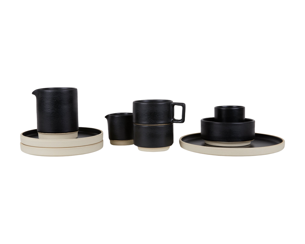 FRAMA - Otto Ceramic Plate Set of Two | Black | Large Frama