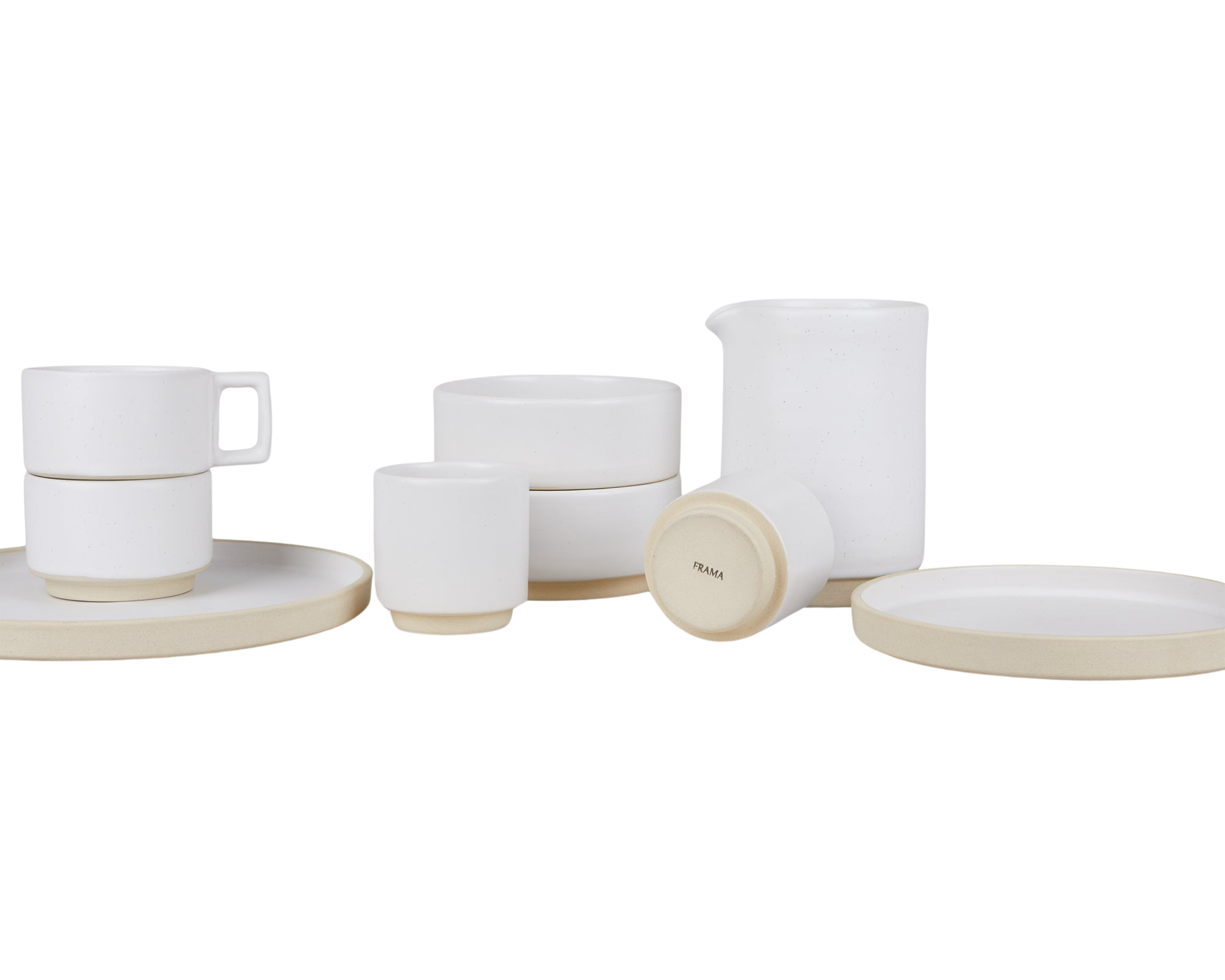 FRAMA - Otto Ceramic Plate Set of Two | White | Small Frama