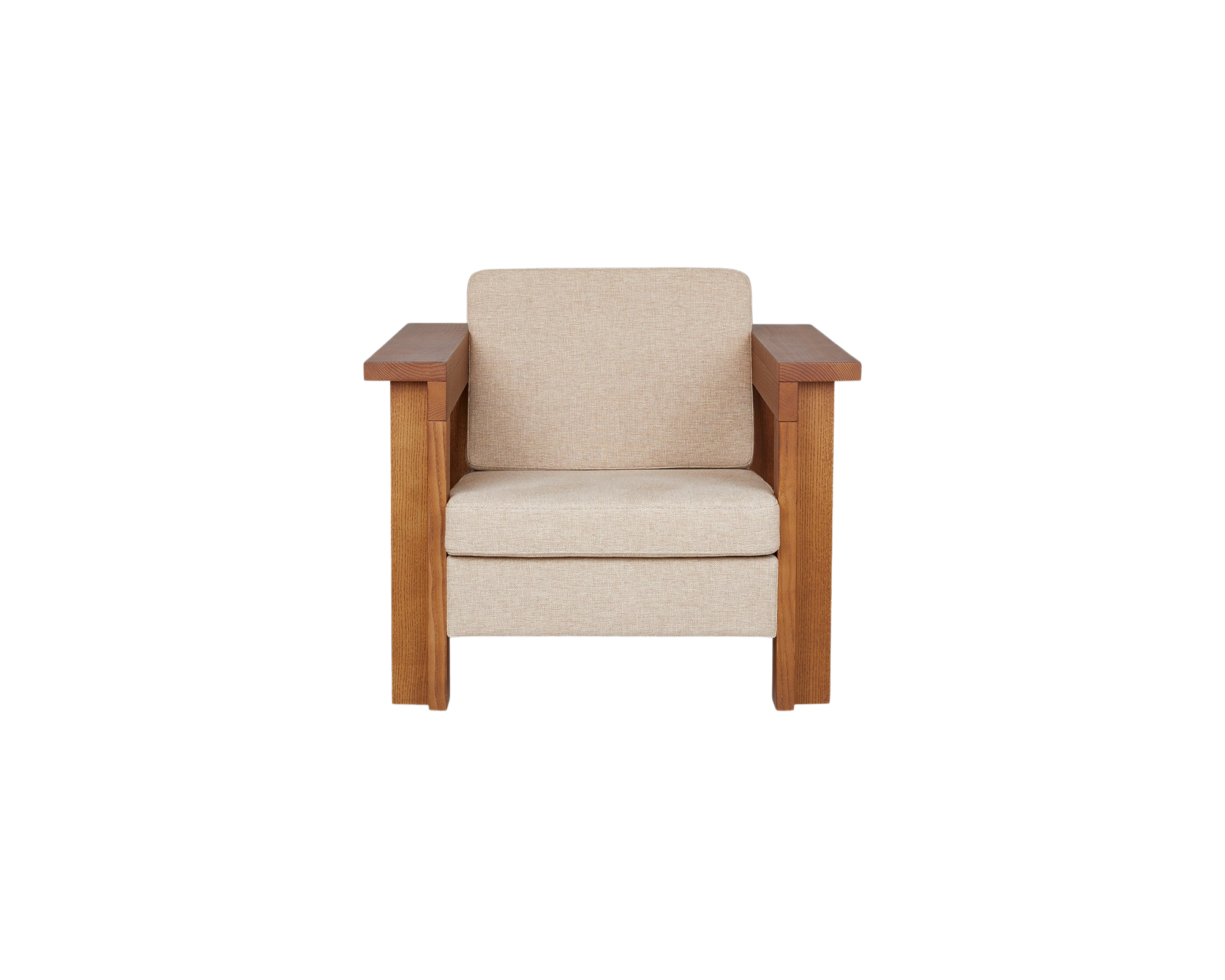 FRAMA - Symmetry Lounge Chair | Ash Wood / Oat Fabric