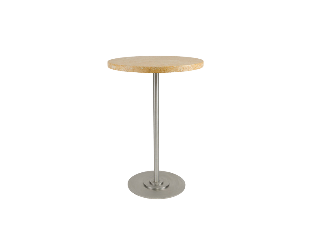 FRAMA - Table 57 | Yellow Limestone / Stainless Steel | Ø55