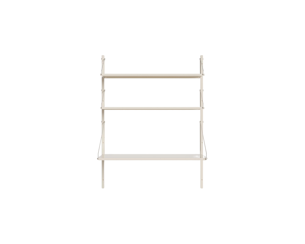 FRAMA - Shelf Library Desk Section | Warm White Steel | H108.4 / W80 FRAMA