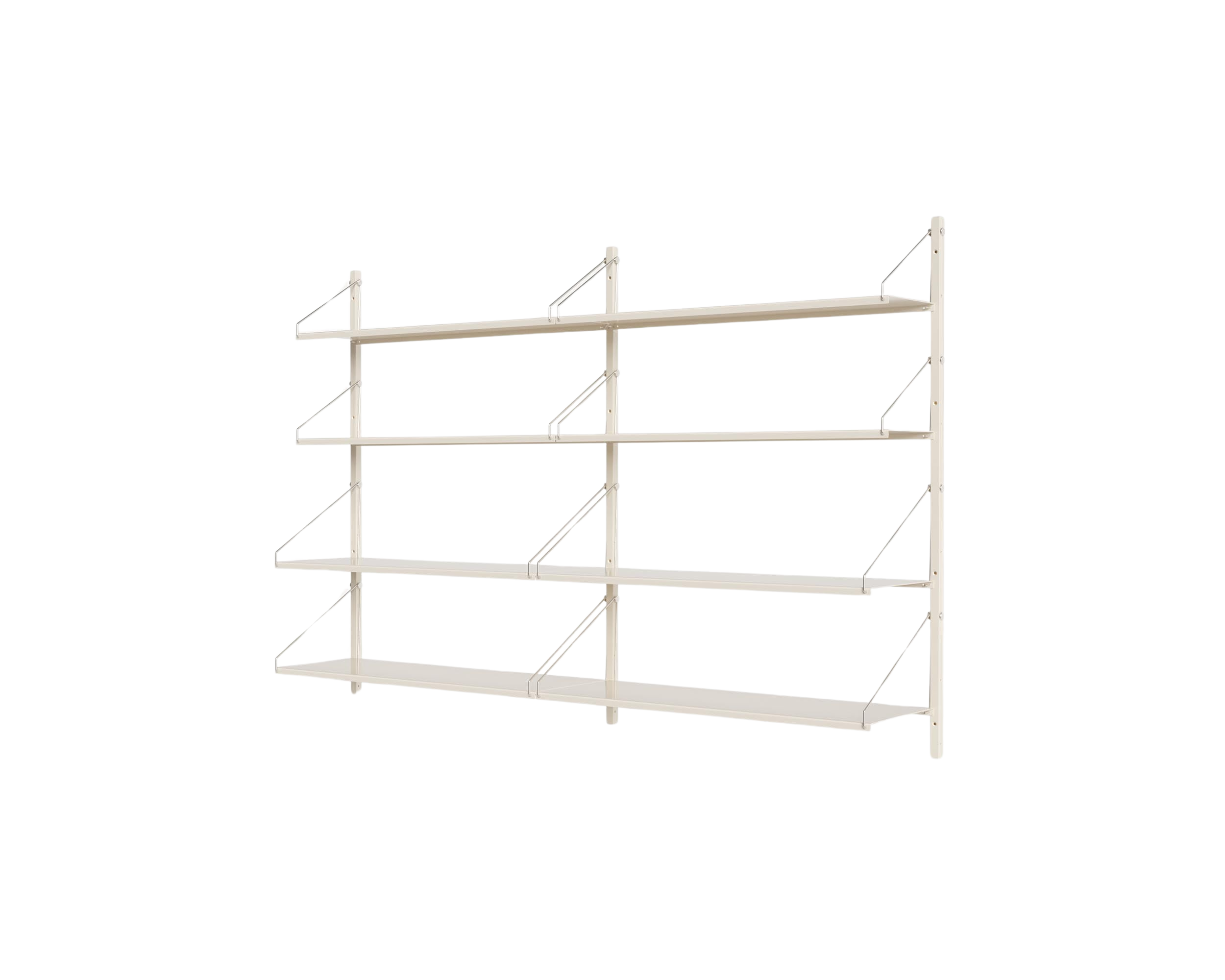 FRAMA - Shelf Library Double Section | Warm White Steel | H108.4 / W80 FRAMA