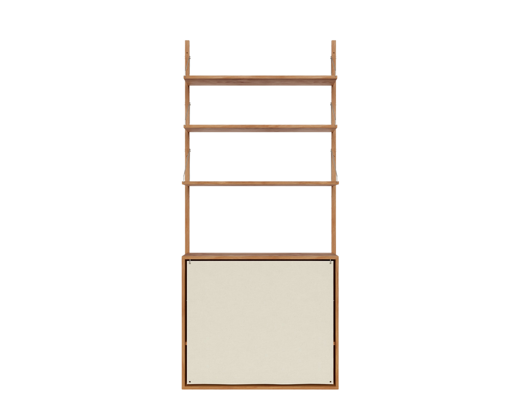 FRAMA - Shelf Library Canvas Cabinet Section | Natural Oak / Canvas | H185.2 / W80 FRAMA