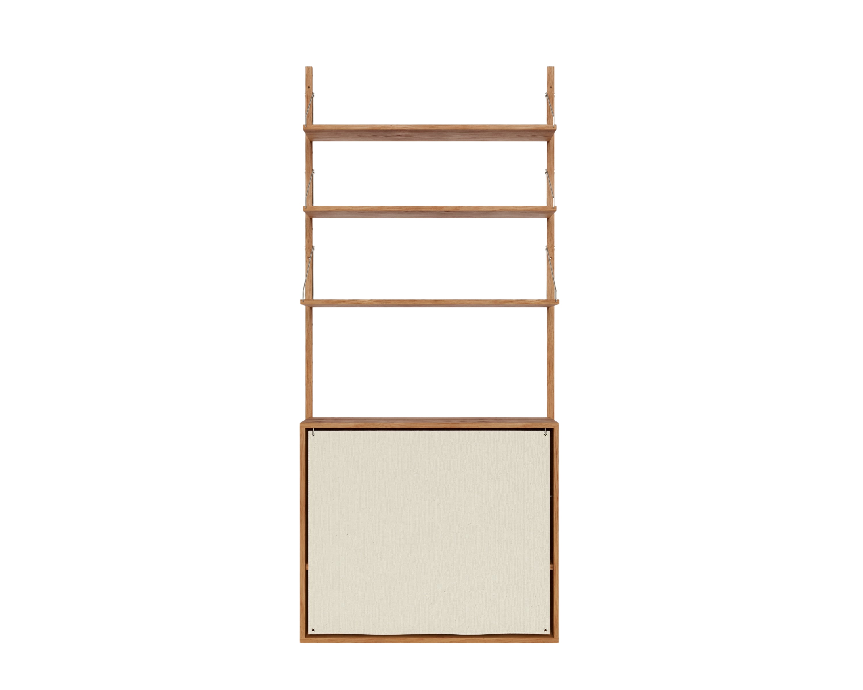FRAMA - Shelf Library Canvas Cabinet Section | Natural Oak / Canvas | H185.2 / W80 FRAMA