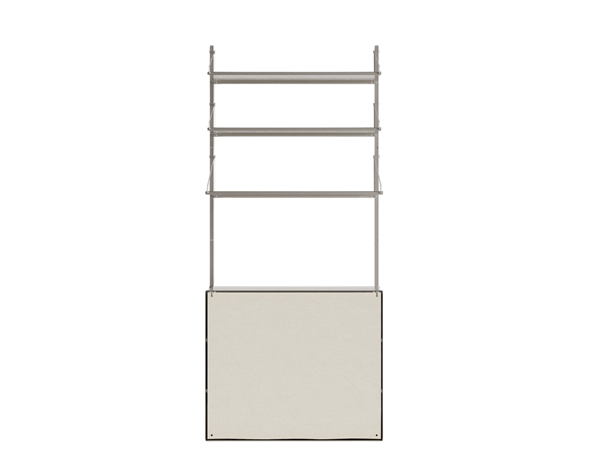 FRAMA - Shelf Library Canvas Cabinet Section | Stainless Steel / Canvas | H185.2 / W80 Frama