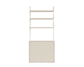 FRAMA - Shelf Library Canvas Cabinet Section | Warm White Steel / Canvas | H185.2 / W80 Frama