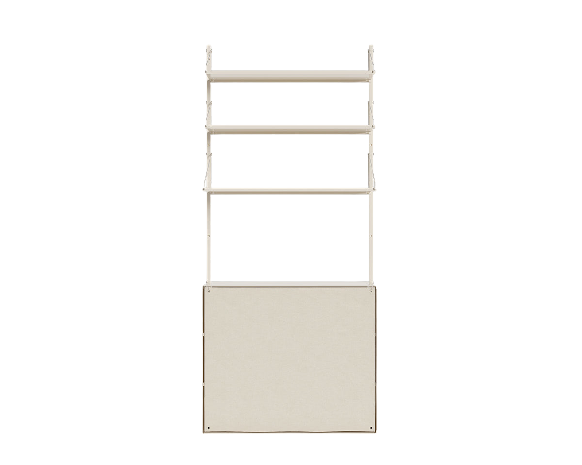 FRAMA - Shelf Library Canvas Cabinet Section | Warm White Steel / Canvas | H185.2 / W80 Frama
