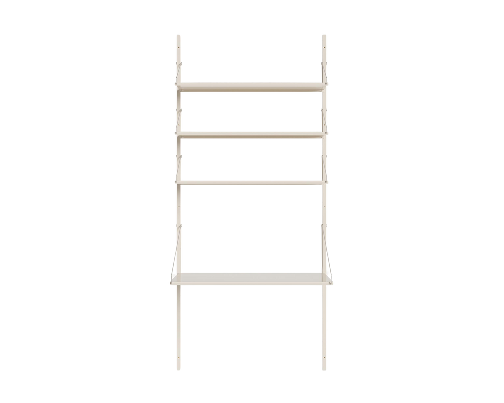 FRAMA - Shelf Library Desk Section | Warm White Steel | H185.2 / W80 FRAMA