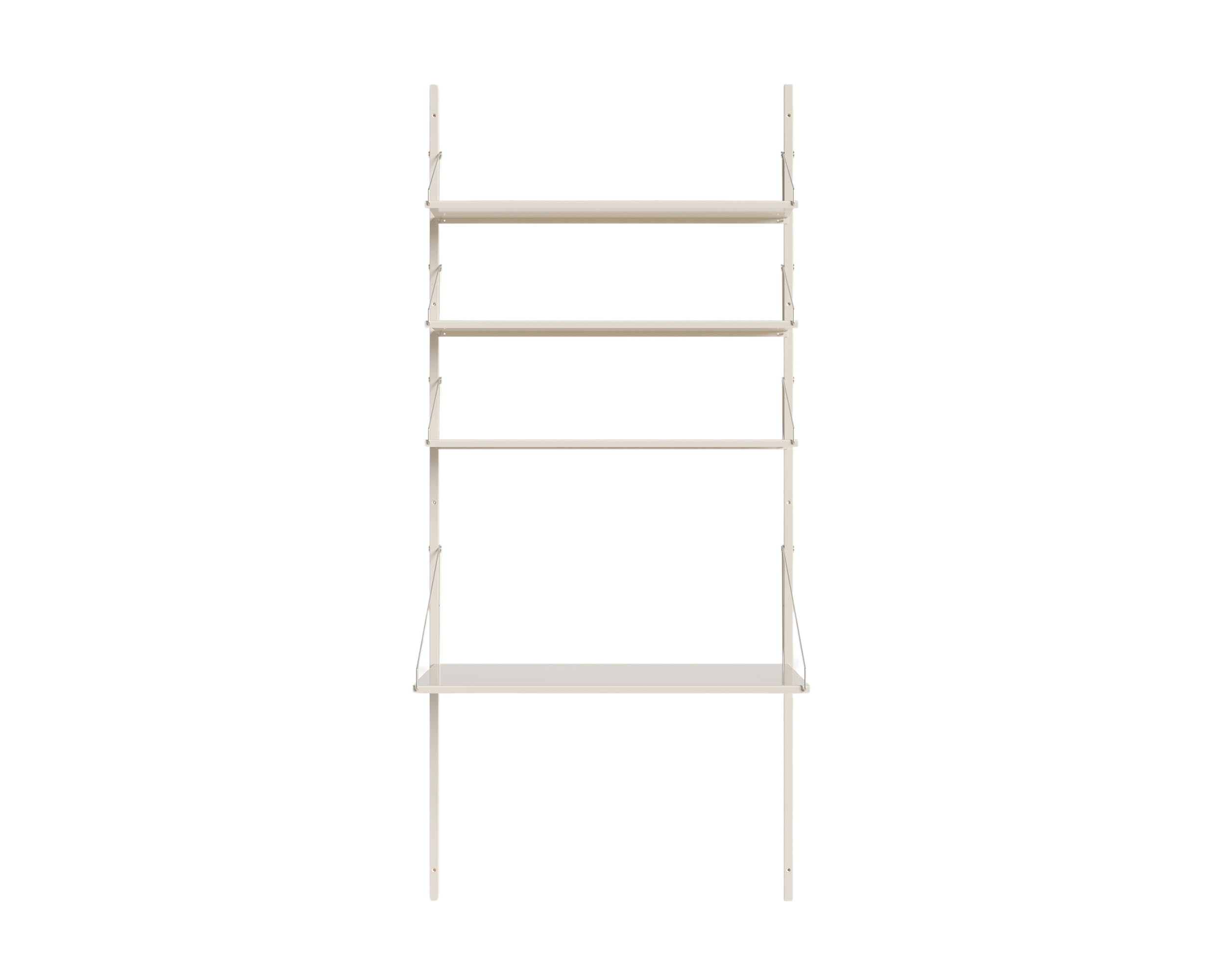 FRAMA - Shelf Library Desk Section | Warm White Steel | H185.2 / W80 FRAMA