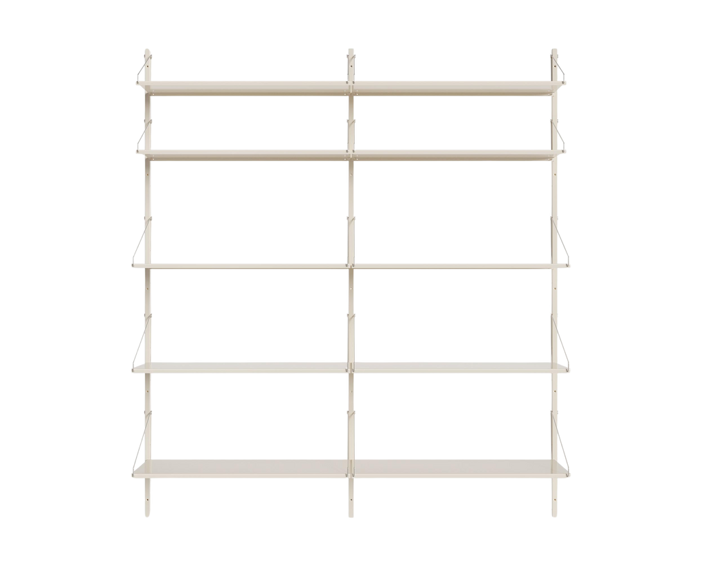 FRAMA - Shelf Library Double Section | Warm White Steel | H185.2 / W80 FRAMA