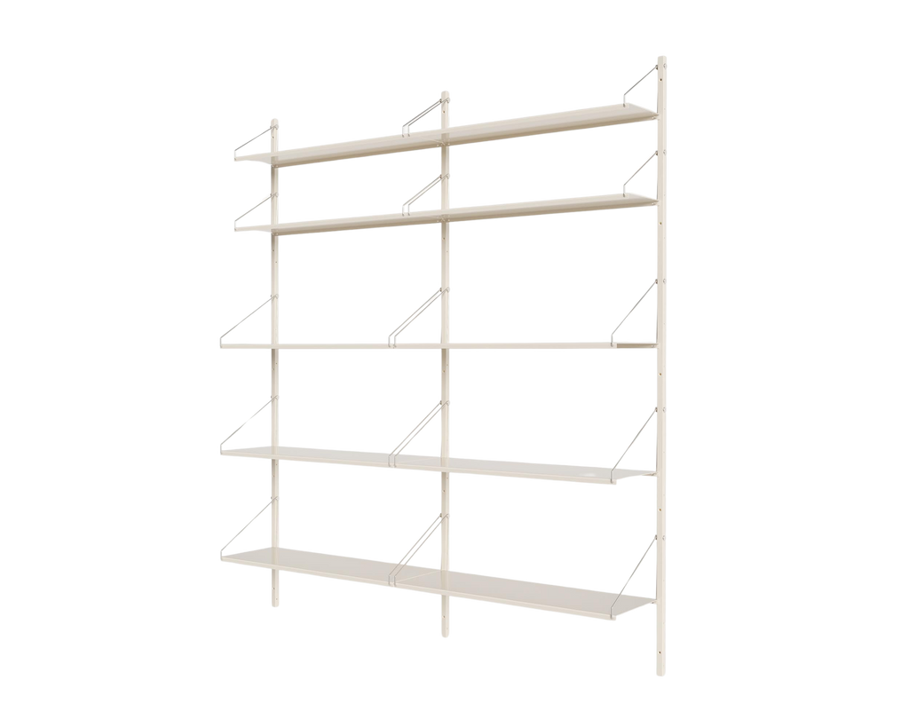 FRAMA - Shelf Library Double Section | Warm White Steel | H185.2 / W80 FRAMA