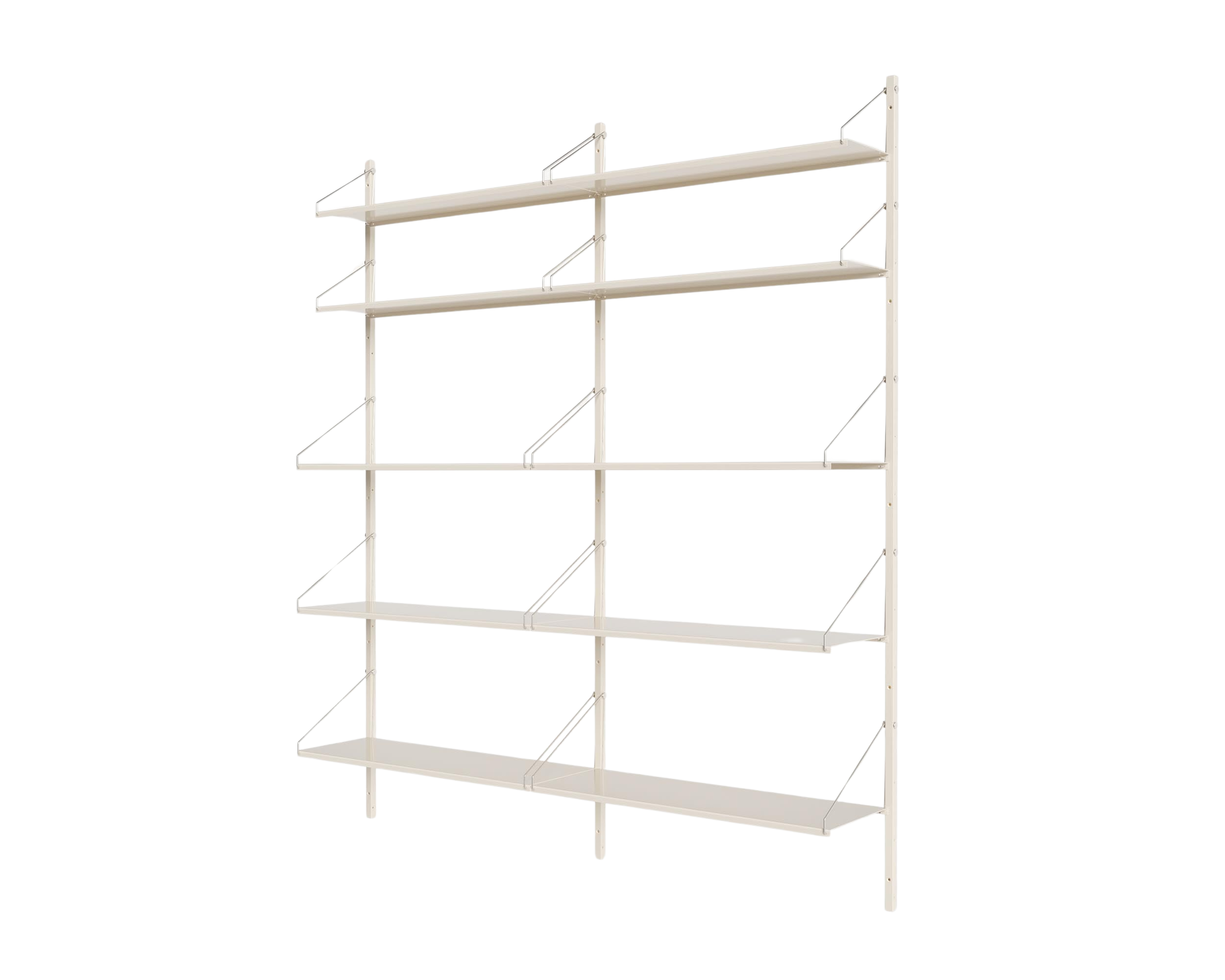 FRAMA - Shelf Library Double Section | Warm White Steel | H185.2 / W80 FRAMA