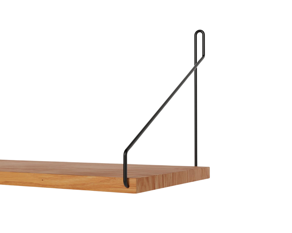 FRAMA - Single Shelf | Natural Oak / Black | D20 / W40
