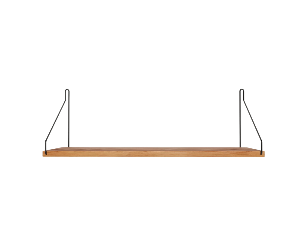 FRAMA - Single Shelf | Natural Oak / Black | D20 / W60