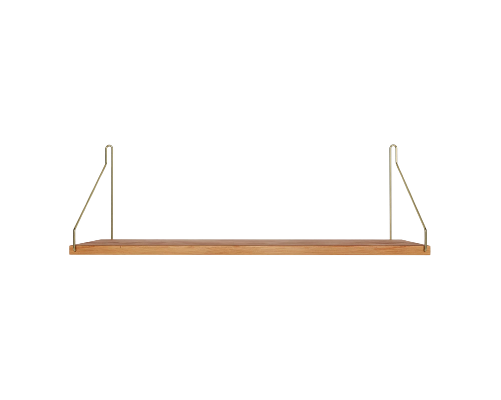 FRAMA - Single Shelf | Natural Oak / Brass | D20 / W60