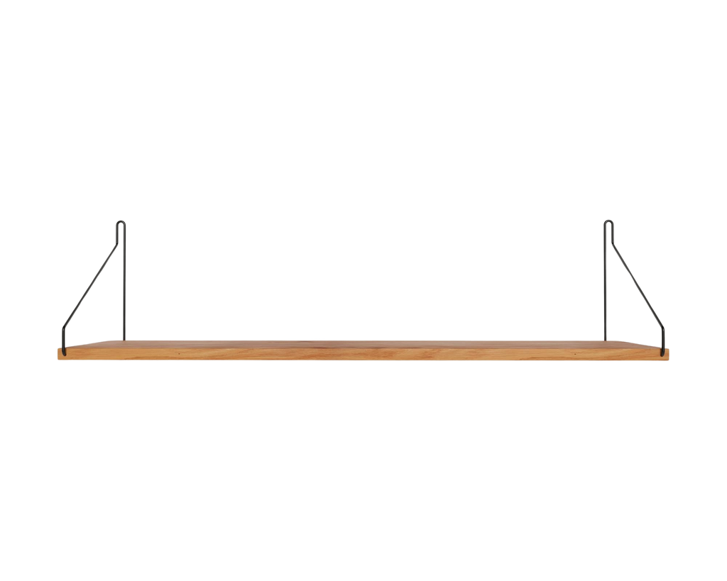 FRAMA - Single Shelf | Natural Oak / Black | D20 / W80 FRAMA