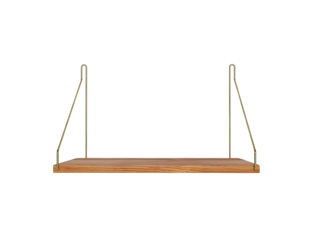 FRAMA - Single Shelf | Natural Oak / Brass | D27 / W40