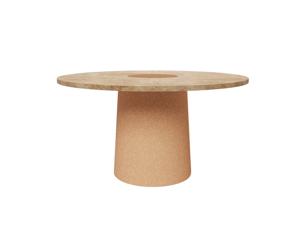 FRAMA - Sintra Dining Table | Yellow Limestone / Cork