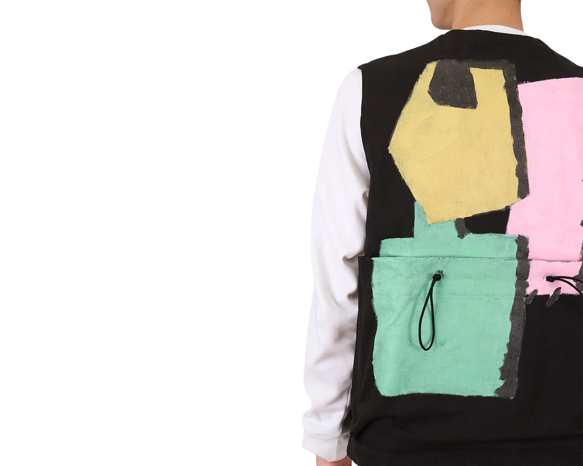 FRAMA - Toogood x FRAMA | Roper Gilet | Painted Cotton Yellow + Green + Pink