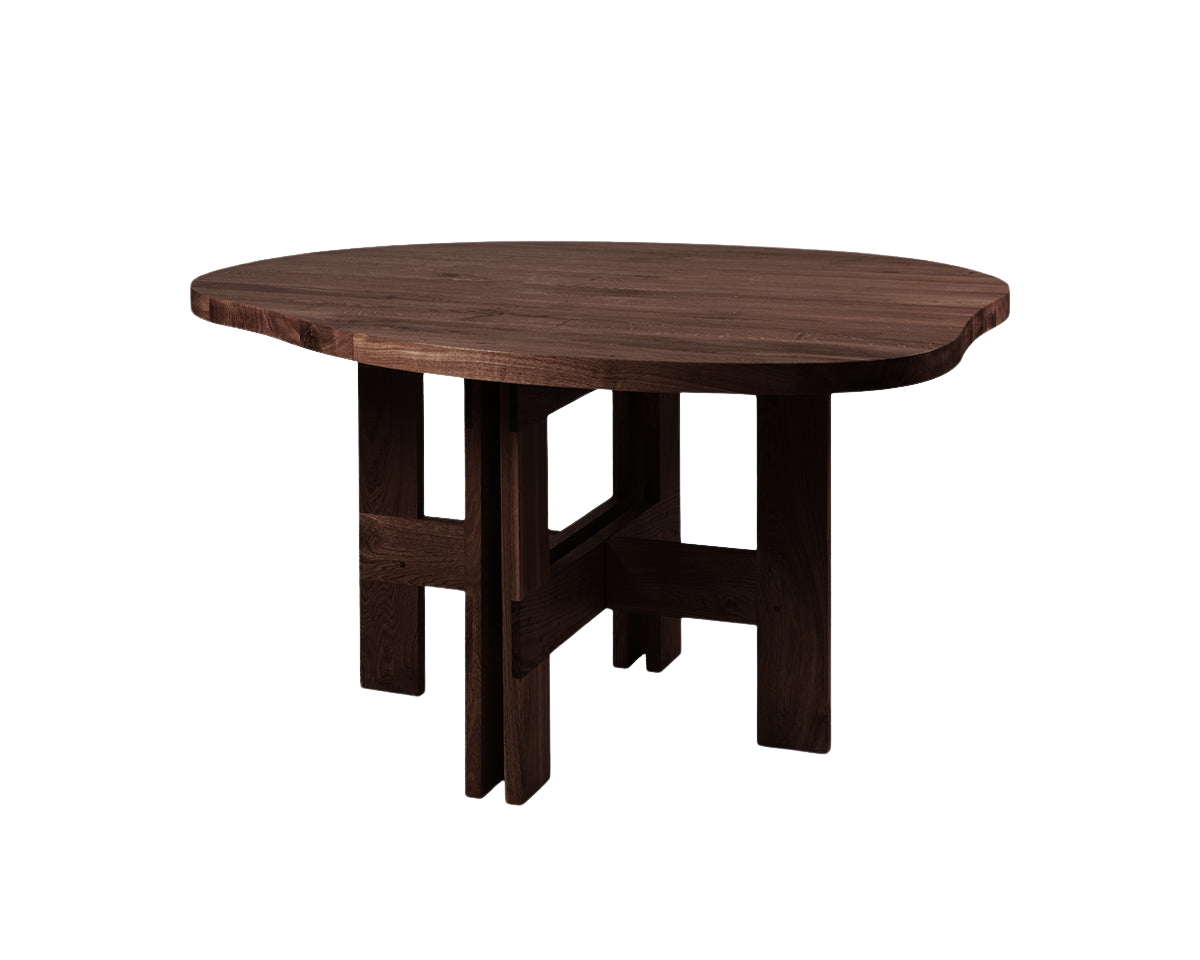 FRAMA - Farmhouse Trestle Table | Dark Oak | Pond