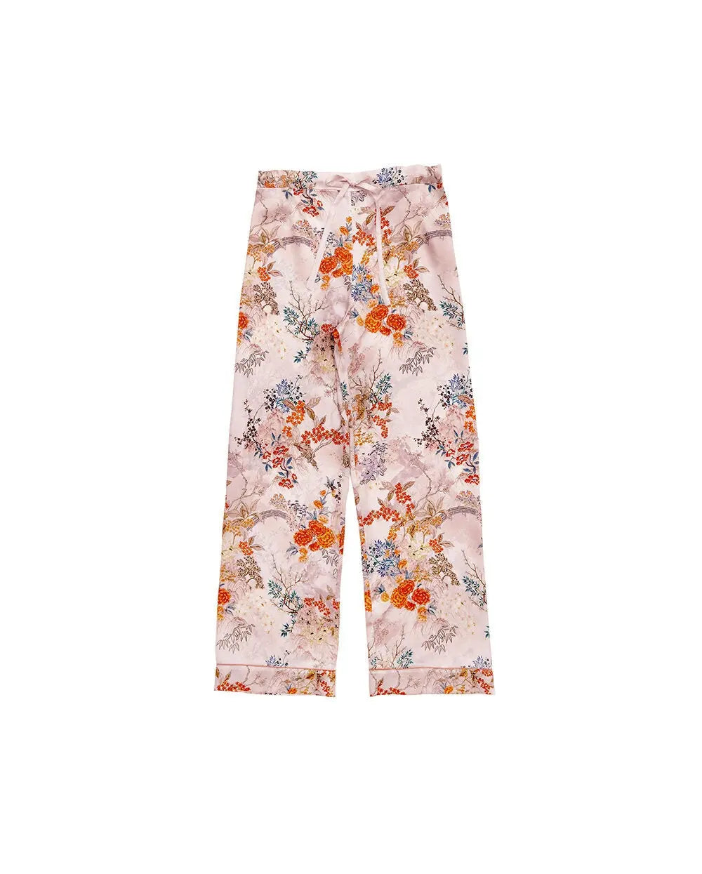 MENG Pink Pagoda Silk Satin Pyjama Set Pyjama 