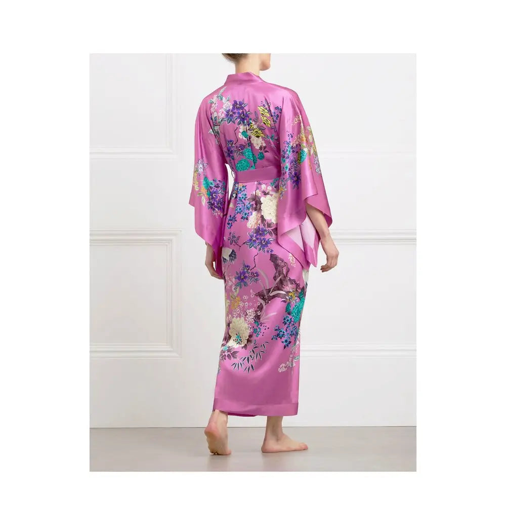 MENG PINK SILK SATIN KIMONO 
