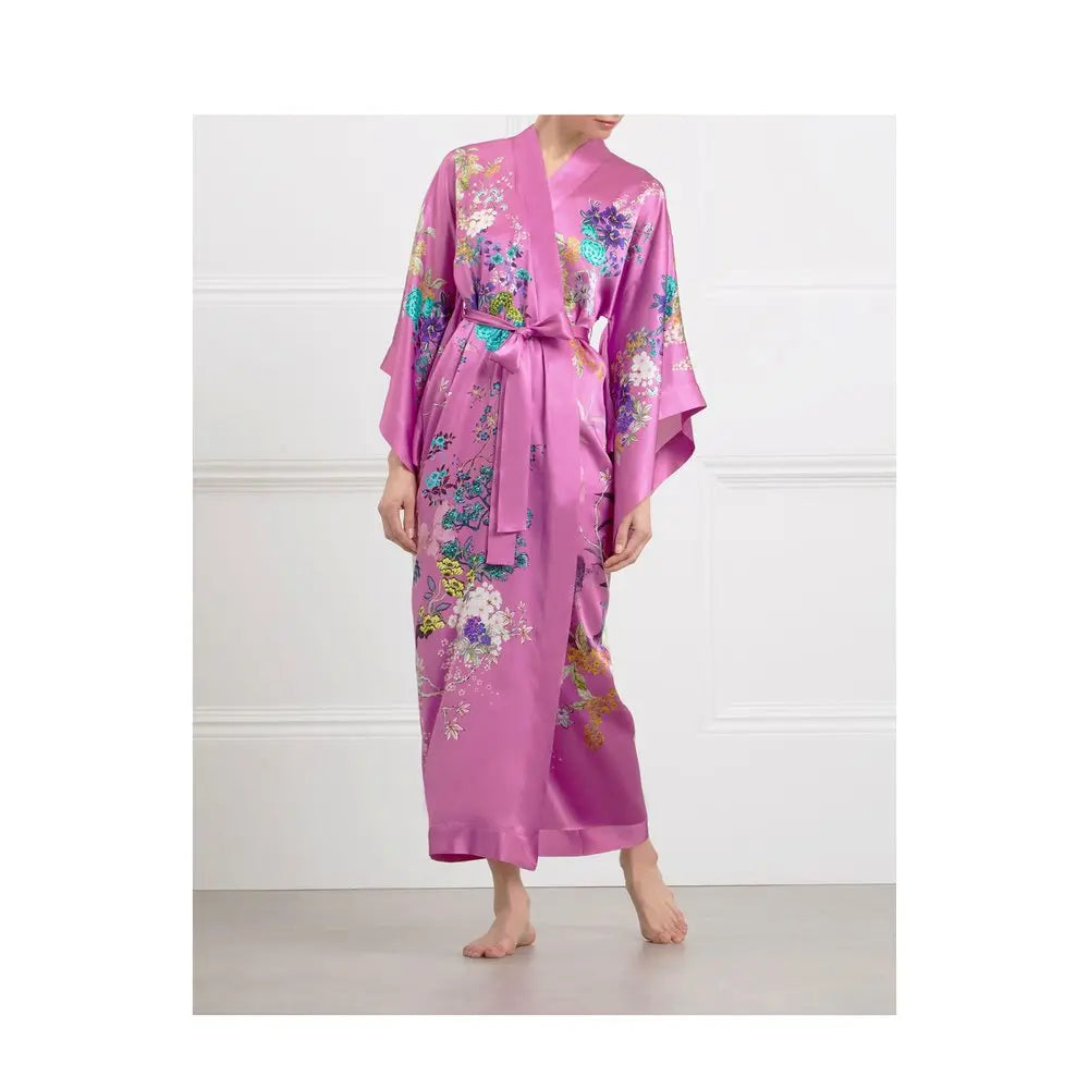 MENG PINK SILK SATIN KIMONO 