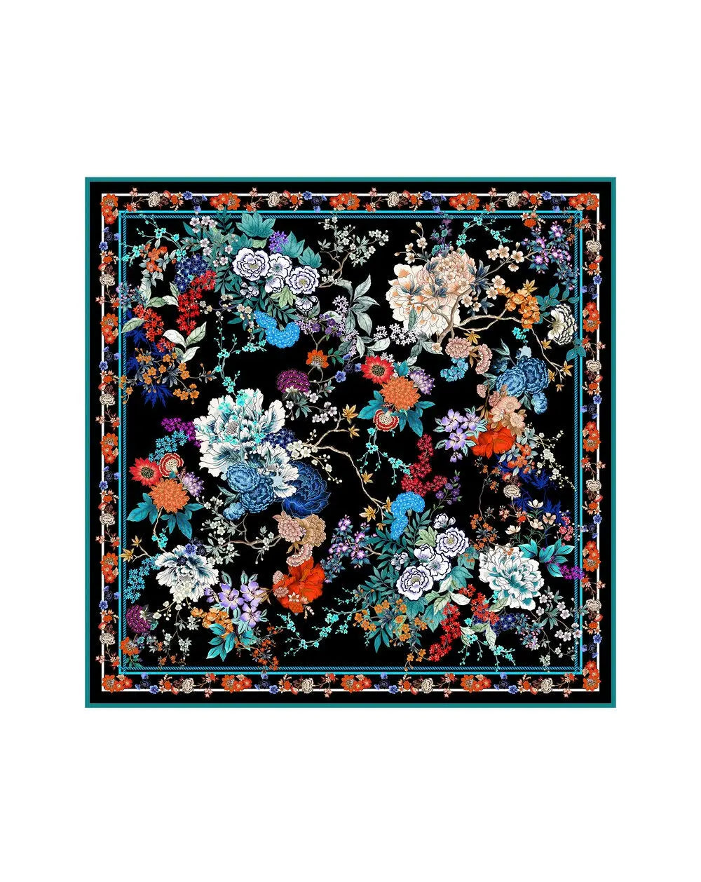 MENG Printed Silk Georgette Scarf 