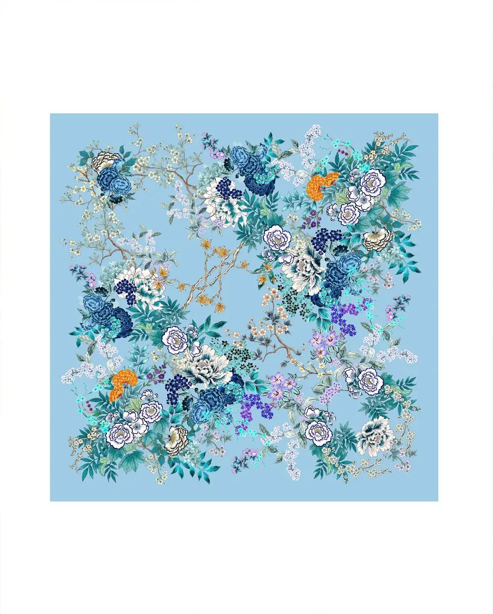 MENG Printed Silk Georgette Scarf 