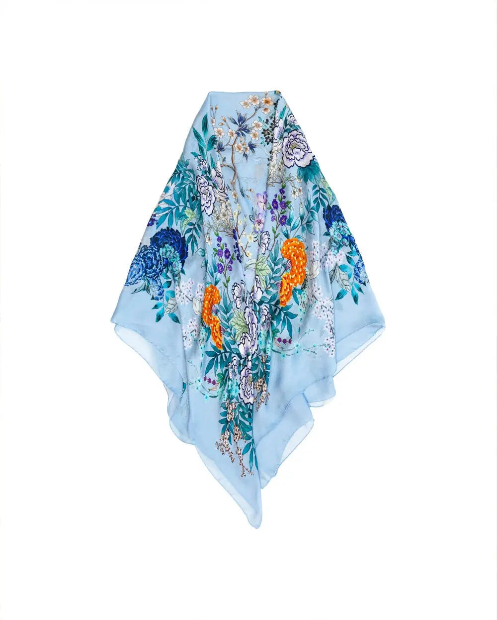 MENG Printed Silk Georgette Scarf 