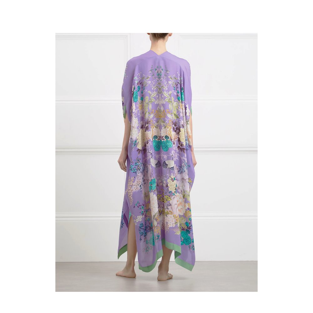 MENG PURPLE SILK GEORGETTE KAFTAN 