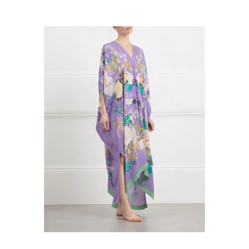 MENG PURPLE SILK GEORGETTE KAFTAN 