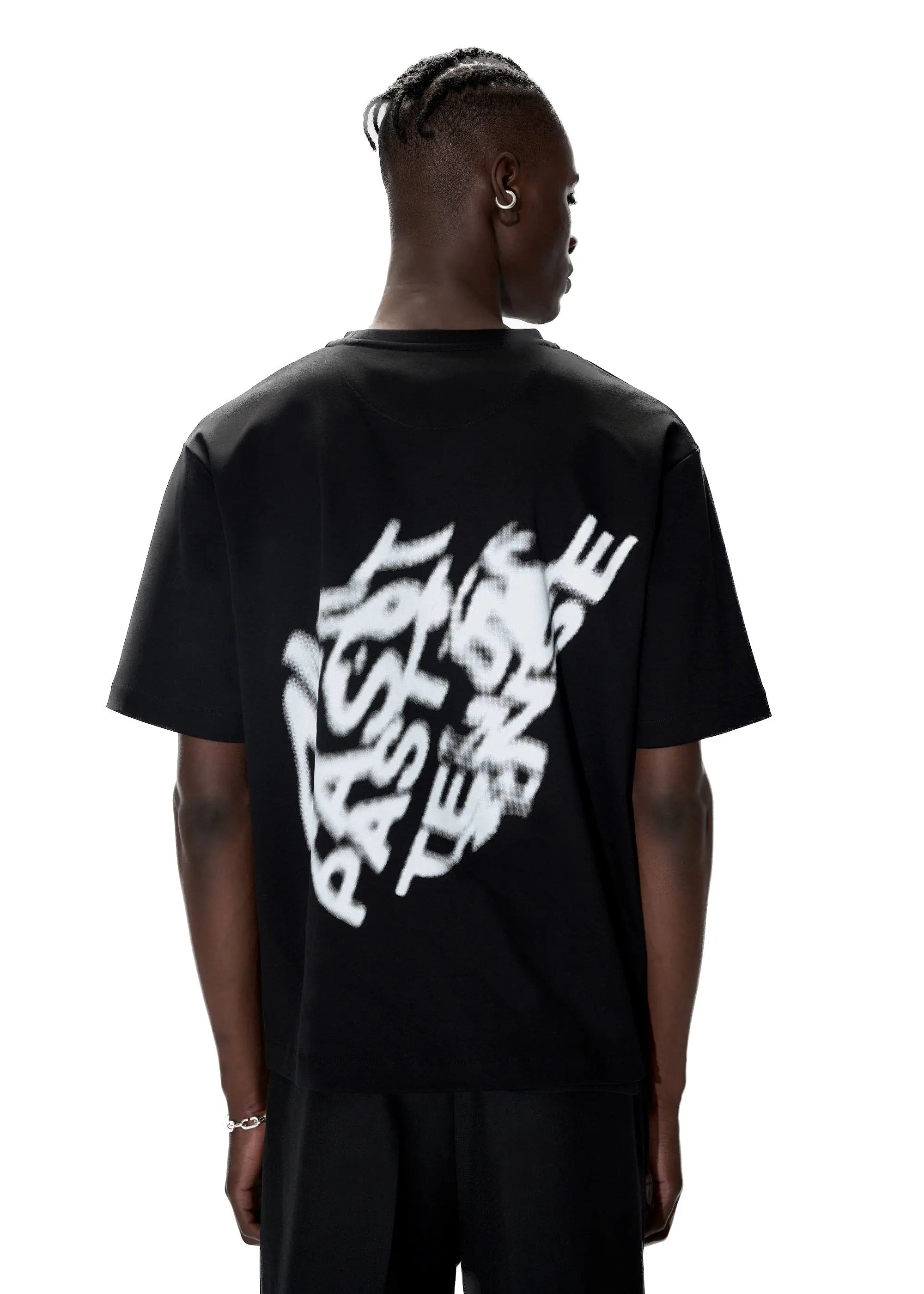 PAST TENSE Warped Logo Crewneck T-Shirt 