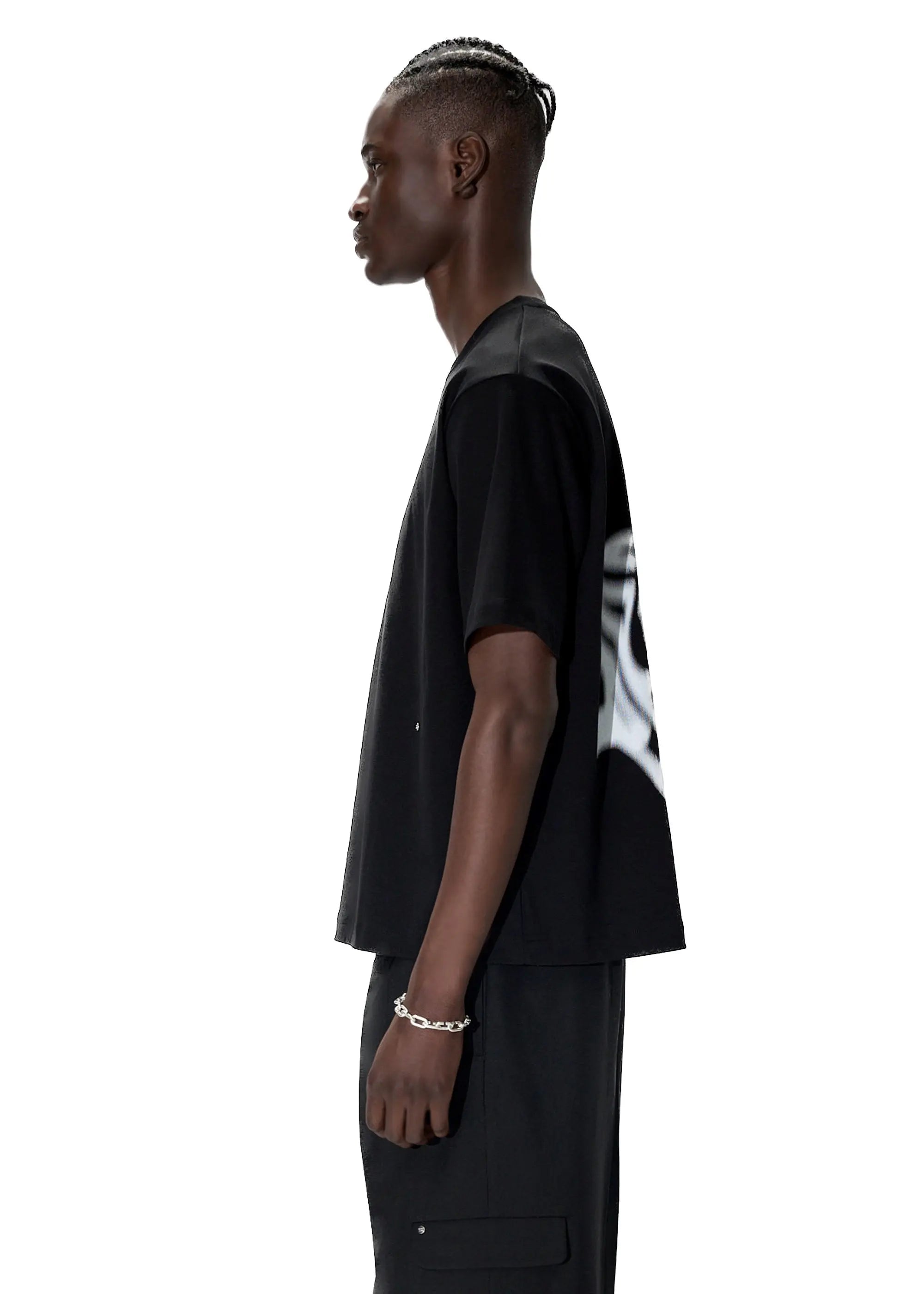 PAST TENSE Warped Logo Crewneck T-Shirt 